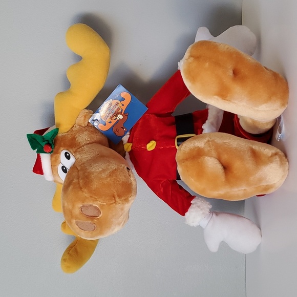 Toy Network Other - Toy Network Stuffed Plush Christmas Bullwinkle Santa Claus Moose Toy 20 Inches